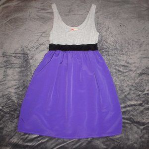 Purple and Light Grey Baby Doll Dress